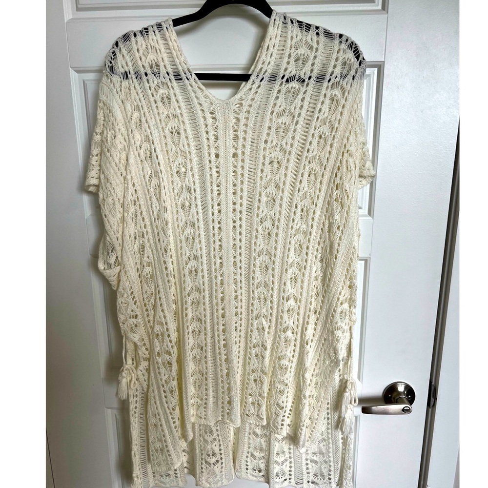 Cream Size L Swimsuit Cover